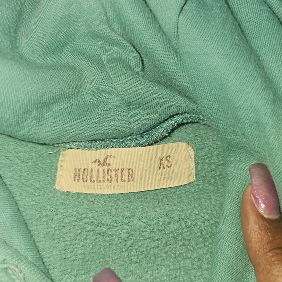 Hollister Women's Green Hoodie XS - Picture 5 of 5